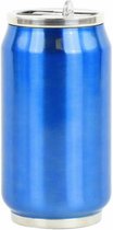 YK Design Thermoskan "Blauw" 280ml 13cm, isoleerdoos, dubbelwandig, roestvrij staal, siliconen afdichting, BPA-vrij 1287-7672B