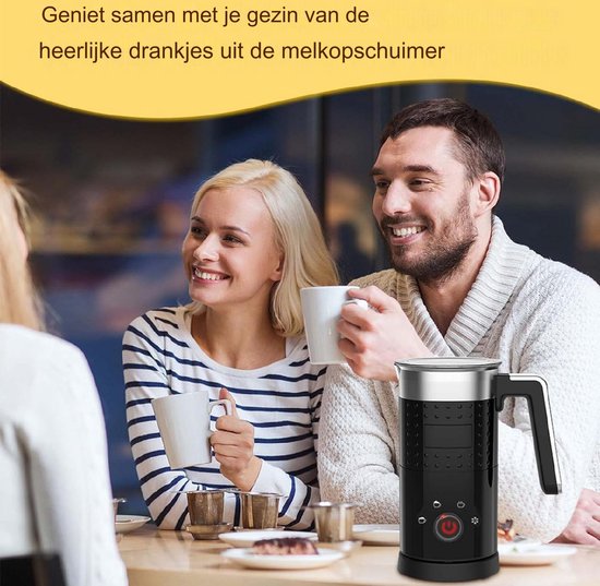 Mousseur à Lait Electrique 4 En 1, 350ml Mousseur De Lait Automatique