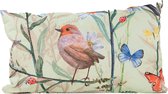Anna's Collection Sierkussen pour intérieur et extérieur - oiseaux - vert clair - 30 x 50 cm - coussin de jardin