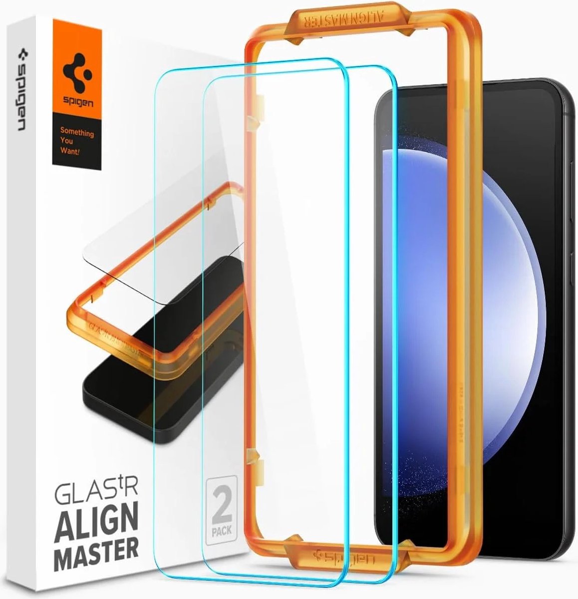 Spigen Geschikt voor Samsung Galaxy S23 FE 5G - AlignMaster - Gehard Glas - Screen Protector - 2 Stuks