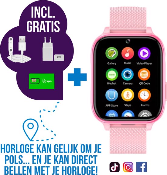 Wiesba WB5 smartwatch kinderen gps horloge kind kinderhorloge bellen gps. bol
