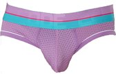 CODE 22 Bright Mesh Brief Grape - MAAT XL - Heren Ondergoed - Slip voor Man - Mannen Slip