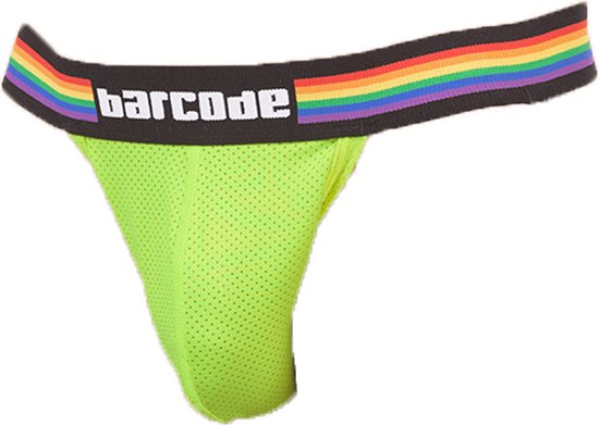 Barcode Berlin Pride Jockstrap Neongreen - MAAT M - Heren Ondergoed - Jockstrap voor Man - Mannen Jock