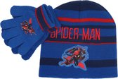 Spiderman Muts met Handschoenen - One Size - WInterset - Lichtblauw
