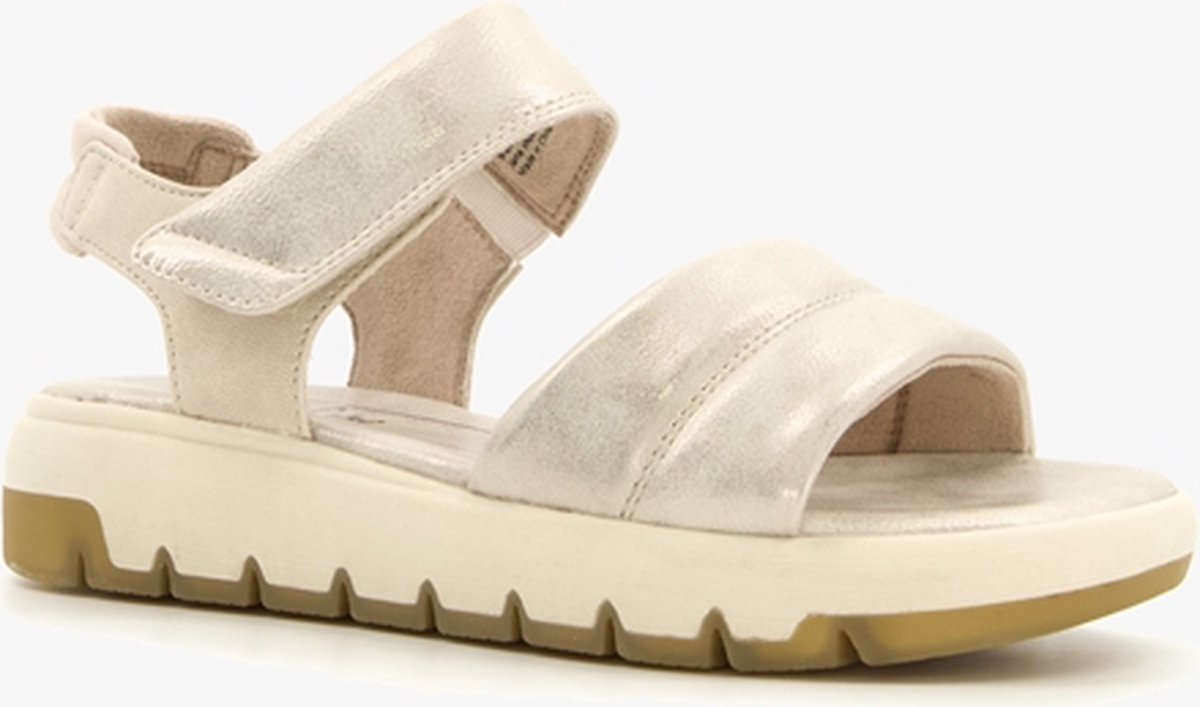 Softline dames sandalen met metallic details - Beige - Maat 38