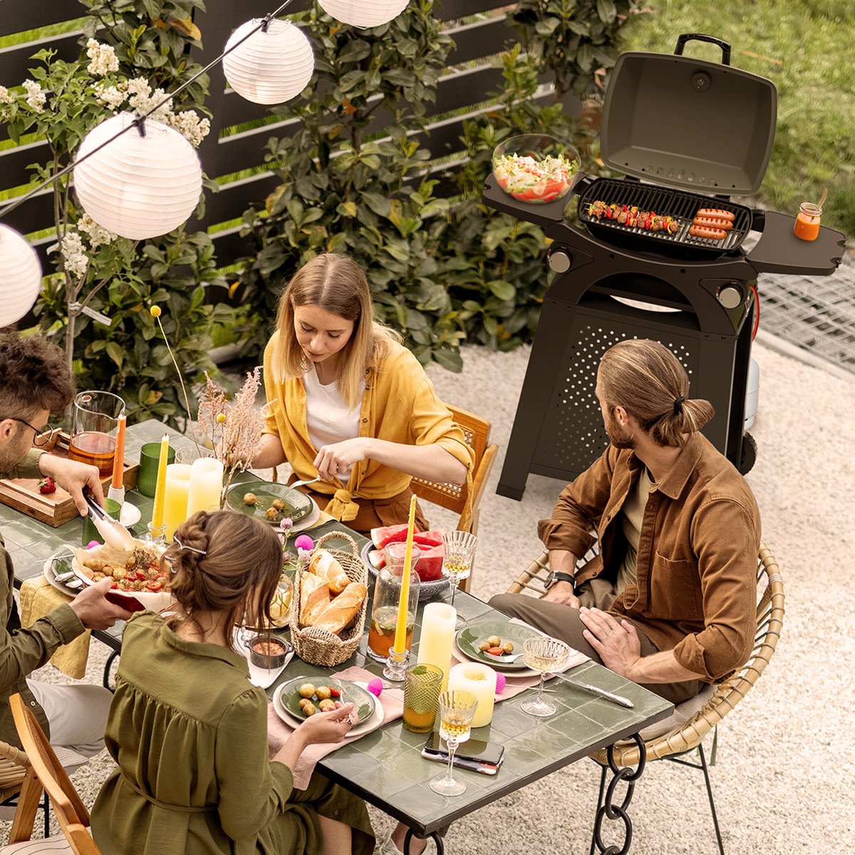 KitchenBrothers Gas BBQ - Staand en Tafelmodel Barbecue - 2 Branders - PFAS Vrij - Tafelbarbecue - Anti-aanbaklaag - 37x48 cm Grilloppervlak - Zwart – foto 7