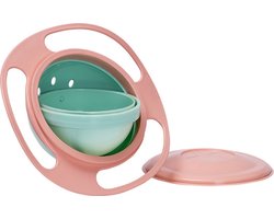 Hypify® | Anti knoei bakje | 360 graden | BPA vrij | Roze Groen | Eetbakje | Veilig | Balans | Anti-mors | Geen geknoei meer | Servies Kind | Baby kom