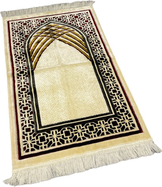 Baddal Deluxe Gebedskleed Mihrab Motief Beige
