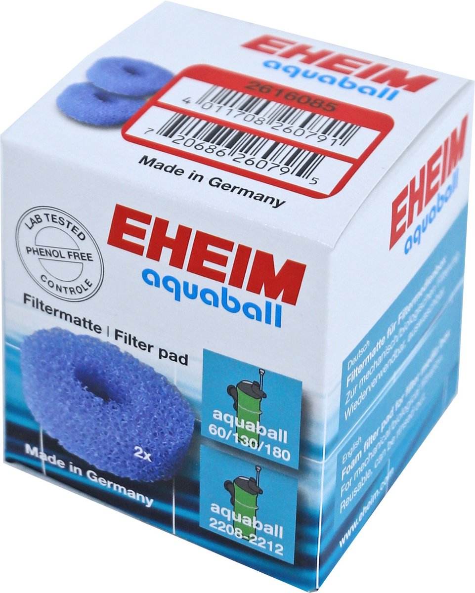 Eheim filtermat blauw Aquaball 60-180