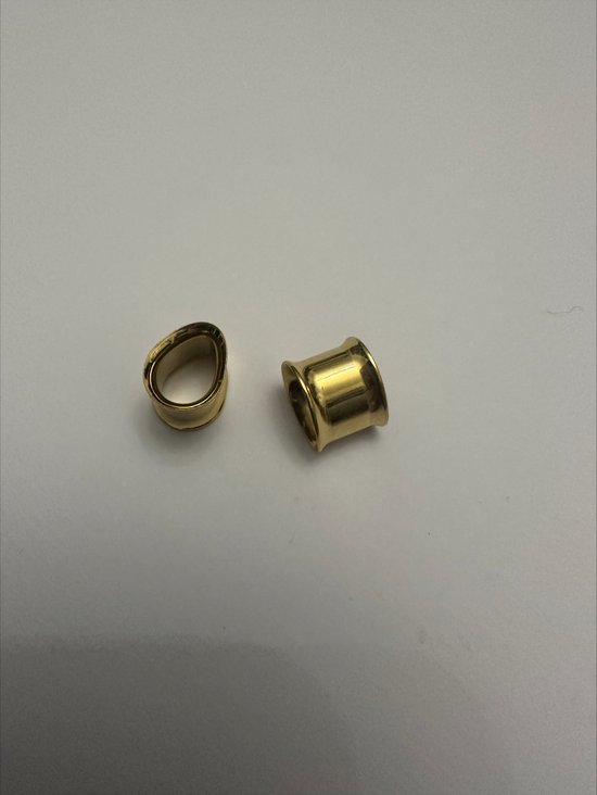 Piercing Ear plugs druppel 10 mm goud