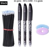 Uitgumbare Pennen 13-Delig I Balpennen I Gel Pen I 0.5mm Balpen I Zwart Inkt I 2 Pennen + 1 x Gum + 10x Penvulling