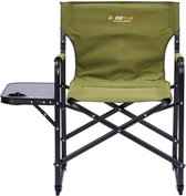 OZtrail Directors Classic Camping Chair with Attached Side Table | 120 KG Load Capacity | Comfortable Cushion | Camping, Garden, Balcony, Beach, Camping Chair, Garden Chair, Fishing Chair