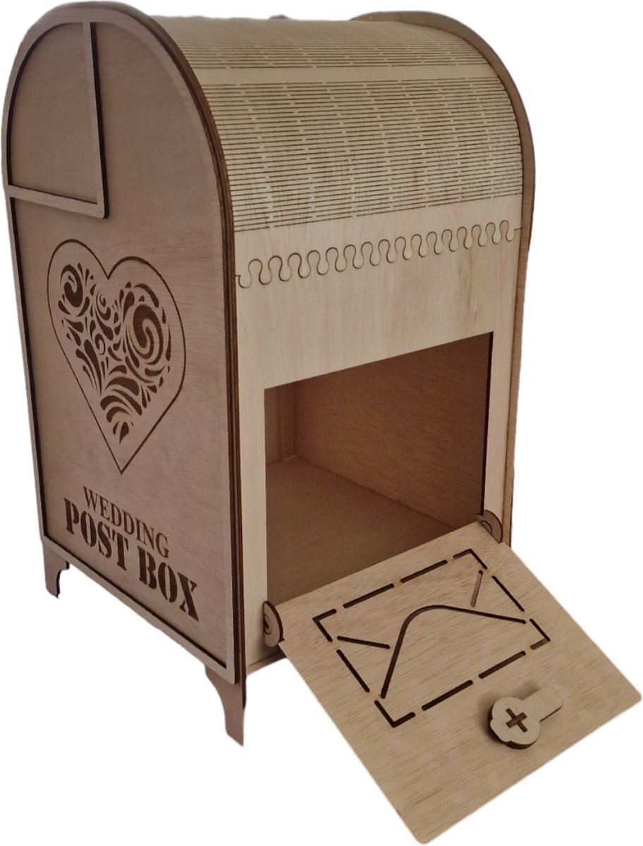 Boîte Carte Kraft Mariage Neylokfen - Urne Cagnotte 30x22x22cm - Pour Anniversaire, Réception