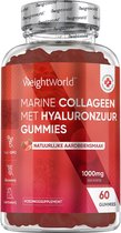 Collageen gummies - 1000 mg - Gehydrolyseerd Marine Collageen met Hyaluronzuur - Natuurlijke Aardbeiensmaak - Alternatief voor Collageen tabletten en Collageen capsules - Collageen supplement van WeightWorld