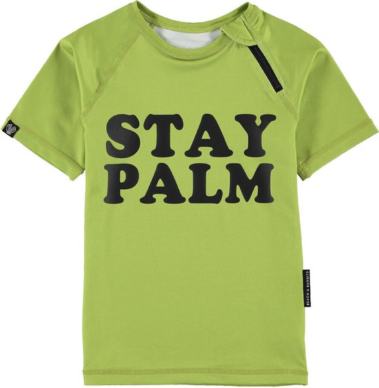 Beach & Bandits - UV-zwemshirt voor kinderen - UPF50+ - Korte mouw - Stay Palm - Groen - maat 104-110cm
