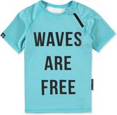 Beach & Bandits - UV-zwemshirt voor kinderen - UPF50+ - Korte mouw - Waves - Blauw - maat 128-134cm