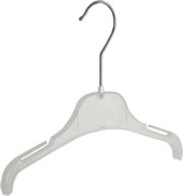 De Kledinghanger Gigant - 10 x Blousehanger / shirthanger / babyhanger kunststof transparant met rokinkepingen, 26 cm