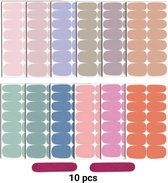 GUAPÀ® Nagelstickers & Nail wraps - Nail Art - Nagel Folie - Diverse kleuren Nail Wrap - 10 Vellen Nagelstickers Pastel | Nail Wraps Stickers | 10 Pastel nagel wrap stickers
