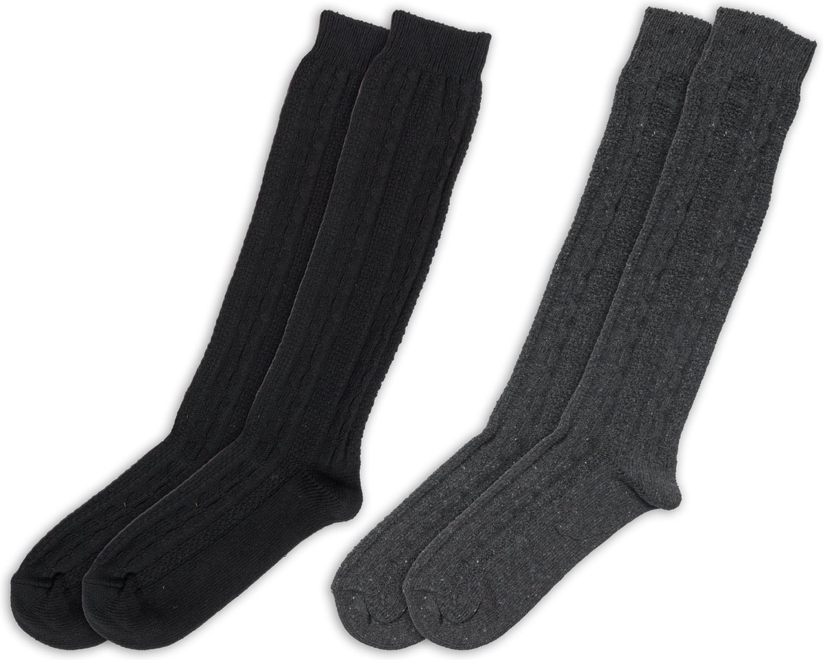 RAFRAY Sokken - Winter Kniekousen Dames - Cadeaubox - Warme Kniesokken - Knee Socks - Winter Sokken - 2 Paar - Maat 36-40