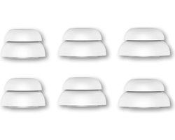 Ibley ComfortFit Siliconen double flange oortips voor Apple AirPods Pro (1e generatie) wit - Siliconen Earplug - Double flange design - S/M/L formaat - 3 paar - 3 maten