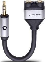 Oehlbach 60021 i-Connect J-AD Jackplug Audio Y-adapter [1x Jackplug male 3,5 mm - 2x Jackplug female 3,5 mm] Zwart