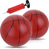 Opblaasbare Mini Basketbal Set met Twee Basketballen - Indoor en Outdoor Speelgoed voor Kinderen en Volwassenen - Compact en Draagbaar - Inclusief Handpomp