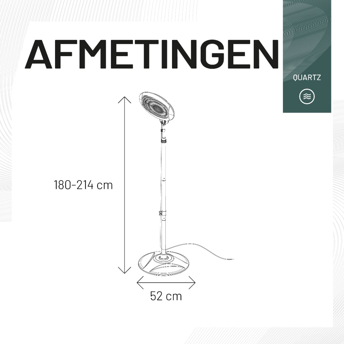 Sunred Elektra Quartz 2000 W - Freestanding Patio Heater - Black