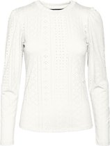 Vero Moda T-shirt Vmbilli LS Top Jrs Boo 10301712 Blanc White Femme Taille - L