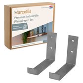 Marcellis - Industriële plankdrager - Voor plank 15cm - roestvrij staal - incl. bevestigingsmateriaal + schroefbit - type 4