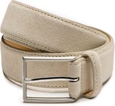 DTCH. FIT Ceinture Homme Suede Bobby - Riem Beige, Marron Foncé & Grijs - Ceinture Pantalon & Jeans - Taille ceinture 105cm - Longueur totale 120cm - 3 Pièces