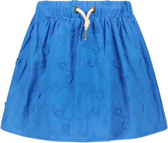 Meisjes rok bloemen embroidery - Blauw