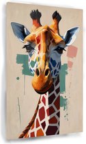 Giraffe modern schilderij - Giraffe muurdecoratie - Glasschilderij dieren - Muurdecoratie modern - Schilderijen plexiglas - Kunstwerken schilderij - 60 x 90 cm 5mm