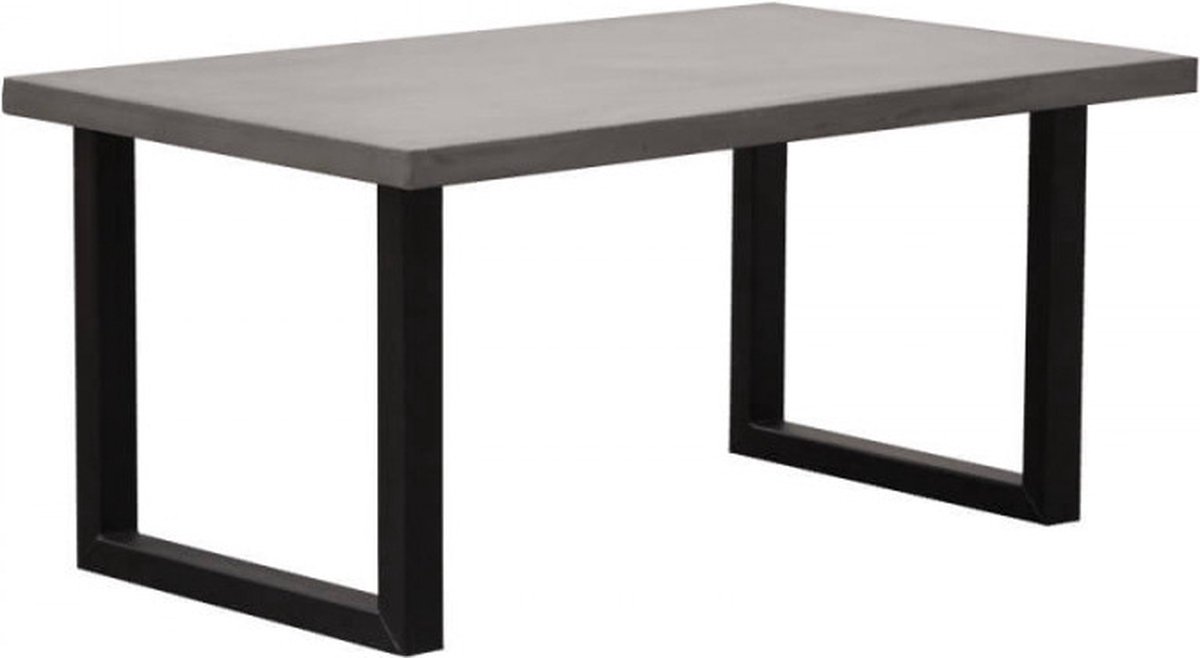 Eettafel betonlook - 220 x 100 cm - Bladdikte 5 cm - U-poot