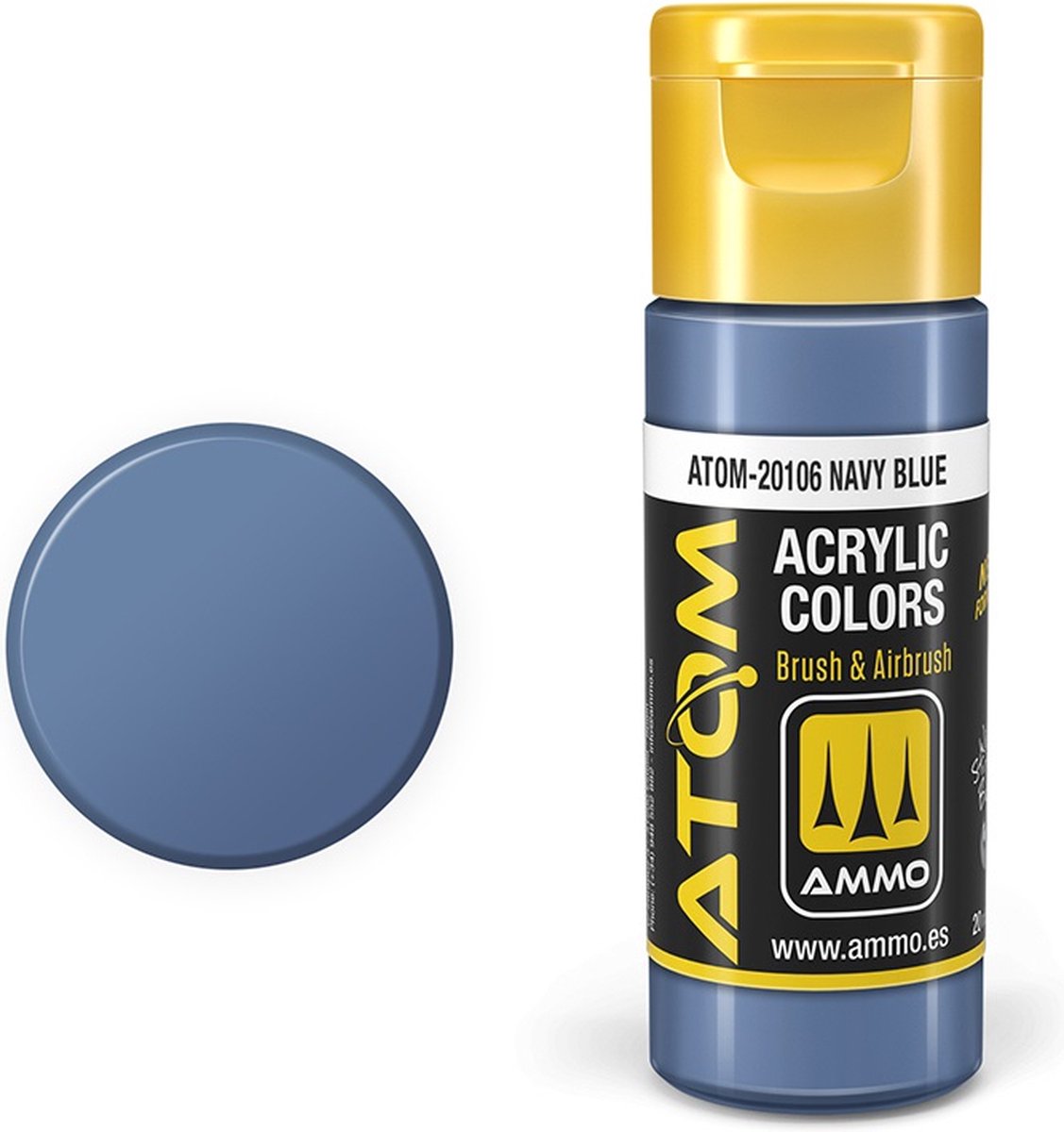 AMMO by Mig Jimenez Hobbyverf Acrylverf - MIG 20106 ATOM - Navy Blue - Acryl - 20ml Verf flesje - 20 ml