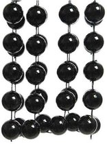 Kerstslinger XXL kralen zwart 270 cm 2 stuks - Guirlande kralenslingers - Zwarte kerstboom versieringen