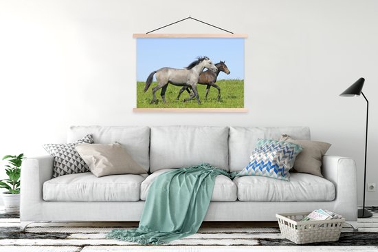 Affiche textielposter cheval marron et gris 120x80 cm