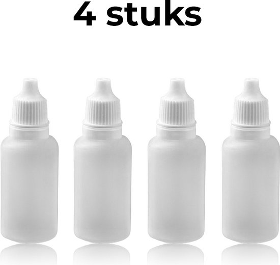 MobileCreation Reisflesje Lenzenvloeistof - 20 ml - 4 stuks - navulbaar - lekvrij