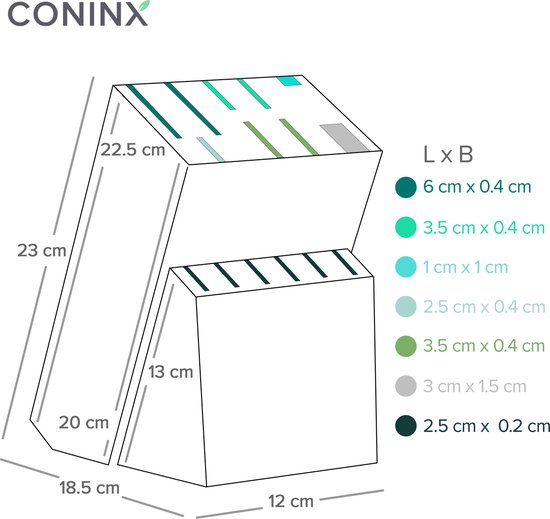 Messenblok zonder Messen - Houten Messenhouder van Coninx - Rubberhout Licht - Messenopberger