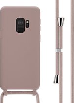 iMoshion Hoesje Geschikt voor Samsung Galaxy S9 Hoesje Met Koord - iMoshion Siliconen hoesje met koord - roze