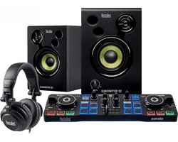 foto van DJ Set Mengpaneel - DJ Set Complete Starterpack 2-Decks - DJ Set Kinderen Mengpaneel - Incl. Gratis Headset en 2 Active Speakers