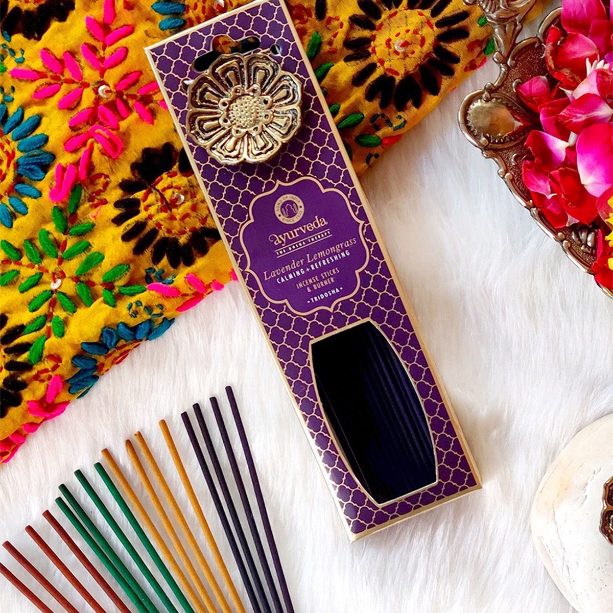 Song of India - Song of India - Ayurveda Incense sticks with Metal hanging burner - Lavend