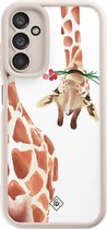 Casimoda® hoesje - Geschikt voor Samsung Galaxy A14 5G - Giraffe - Zwart TPU Backcover - Giraffe - Bruin/beige