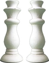 Kandelaar Steen Kaars per 2 stuks creme