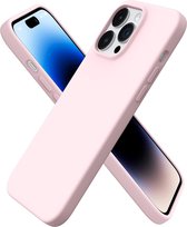 Solid hoesje Soft Touch Liquid Silicone Flexible TPU Cover - Geschikt voor: iPhone 13 Pro Max - Lichtroze