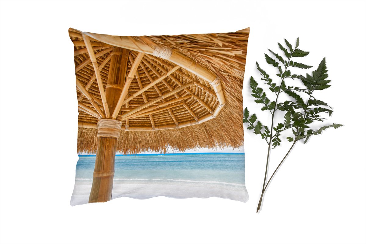 Sierkussens - Kussentjes Woonkamer - 40x40 cm - Parasol - Strand - Zee - Tropisch