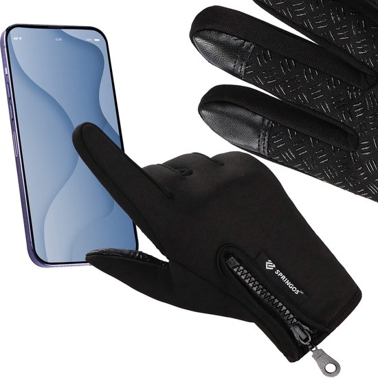 Gants Springos - Touch - Zwart - Nylon - Unisexe - Taille XL