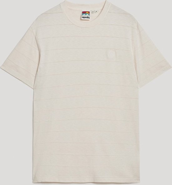 Superdry Organic Cotton Vintage Texture T-Shirt White Sand