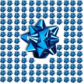 Nœud cadeau autocollant Relaxdays - lot de 200 - cadeaux de décoration de nœud - Noël - bleu