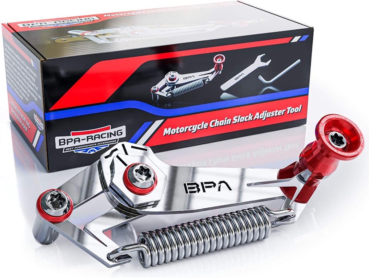 BPA RACING MOTORCYCLE SLACK ADJUSTER TOOL/ Afstelgereedschap voor motorfietsketting / ROOD