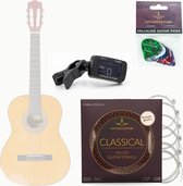 Klassieke gitaar 3-delige accessoires set - stemapparaat - 12 Celulliod plectrums - Premium klassieke gitaarsnaren